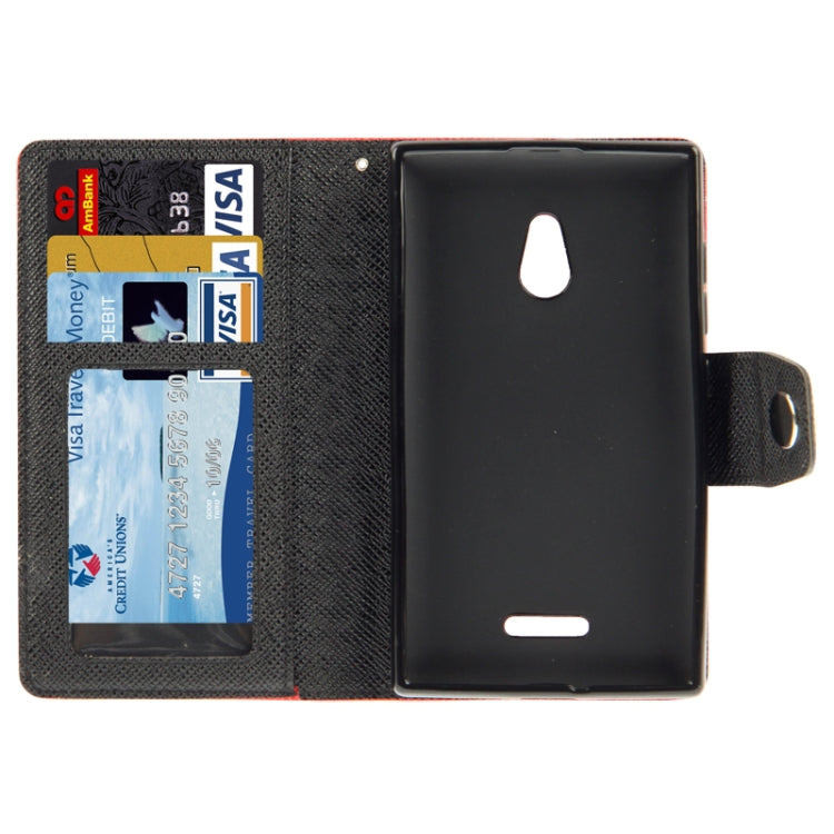 2-Color Series Cross Texture Leather Case with Credit Card Slots & Holder & Lanyard for Nokia XL