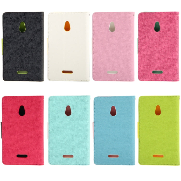 2-Color Series Cross Texture Leather Case with Credit Card Slots & Holder & Lanyard for Nokia XL