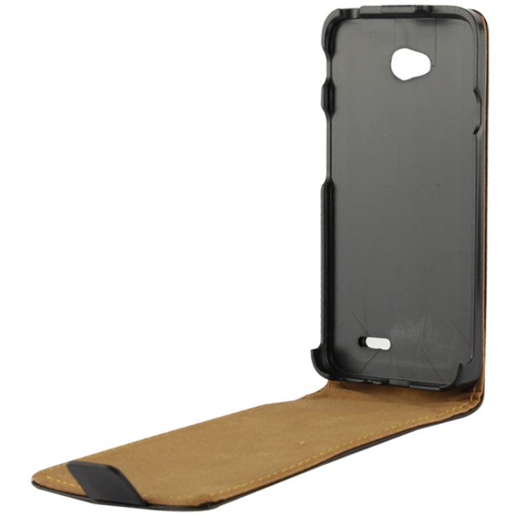 Vertical Flip Leather Magnetic Buckle Case for LG L70 / Dual D325 (Black)