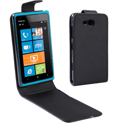 Vertical Flip Leather Case for Nokia Lumia 820 (Black)