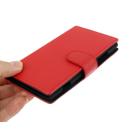 Litchi Texture Leather Case with Credit Card Slots and Holder for Nokia Lumia 920