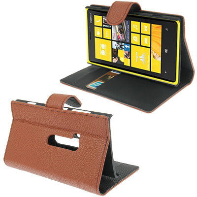 Litchi Texture Leather Case with Credit Card Slots and Holder for Nokia Lumia 920