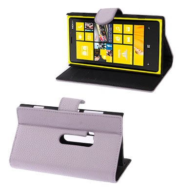 Litchi Texture Leather Case with Holder for Nokia Lumia 920