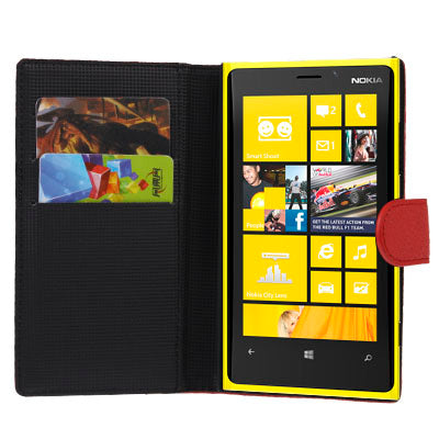 Litchi Texture Leather Case with Holder for Nokia Lumia 920