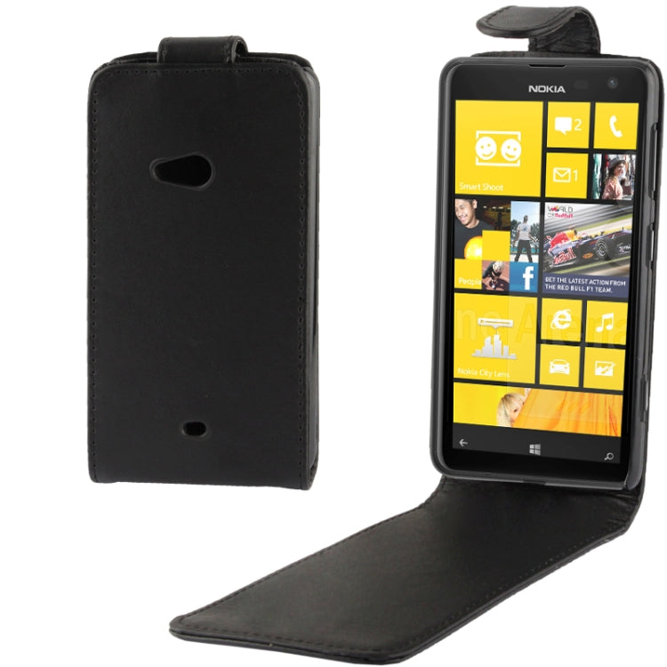 Vertical Flip Leather Case for Nokia Lumia 625  (Black)