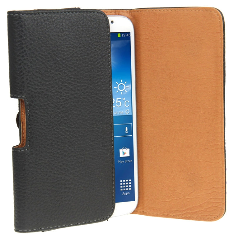 Litchi Soft Leather Case with Belt Clip for Galaxy Note III / N9000 / i9500 / i9200 / i9208 / P729 / Huawei Mate (Black)