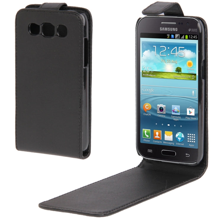 Vertical Flip Leather Case for Galaxy Win / i8552 / i8550 (Black)