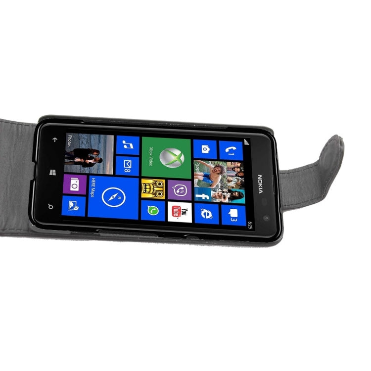 Vertical Flip Leather Case for Nokia Lumia 625(Black)
