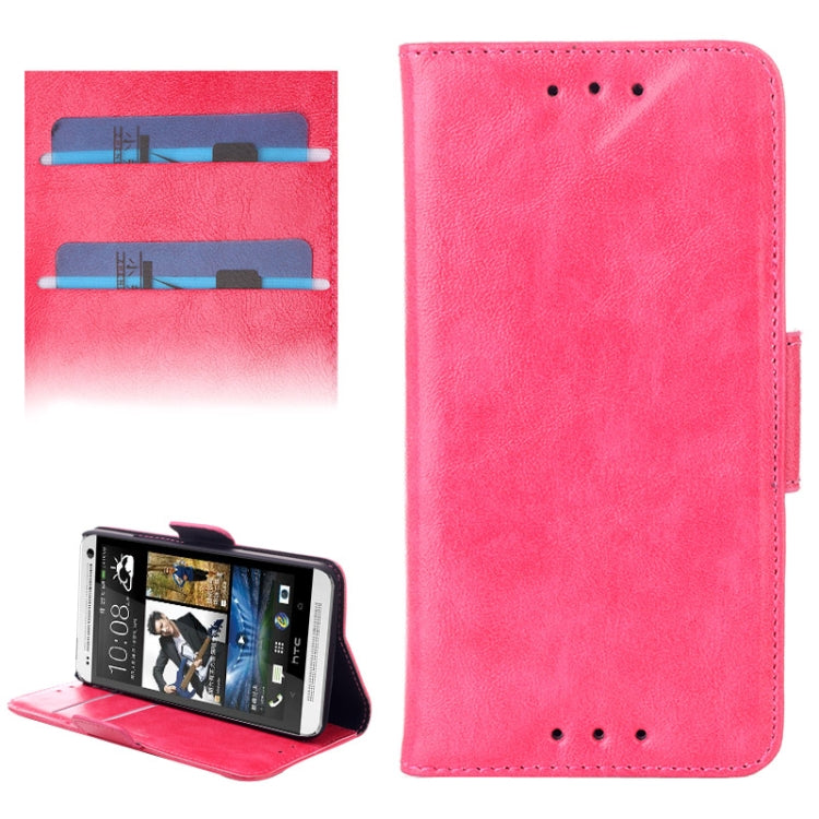 Oil Leather Case with Credit Card Slot & Holder for HTC One / M7