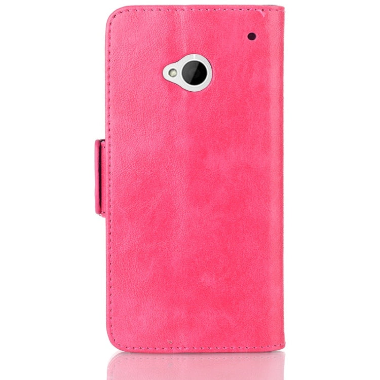 Oil Leather Case with Credit Card Slot & Holder for HTC One / M7