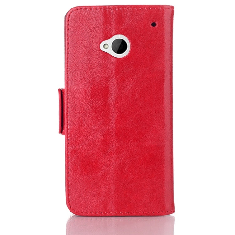 Oil Leather Case with Credit Card Slot & Holder for HTC One / M7