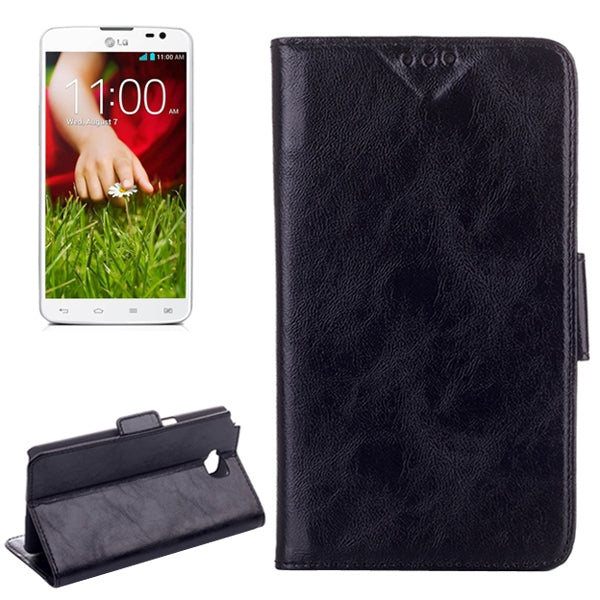 Oil Leather Case with Credit Card Slot & Holder for LG G Pro Lite Dual / D686