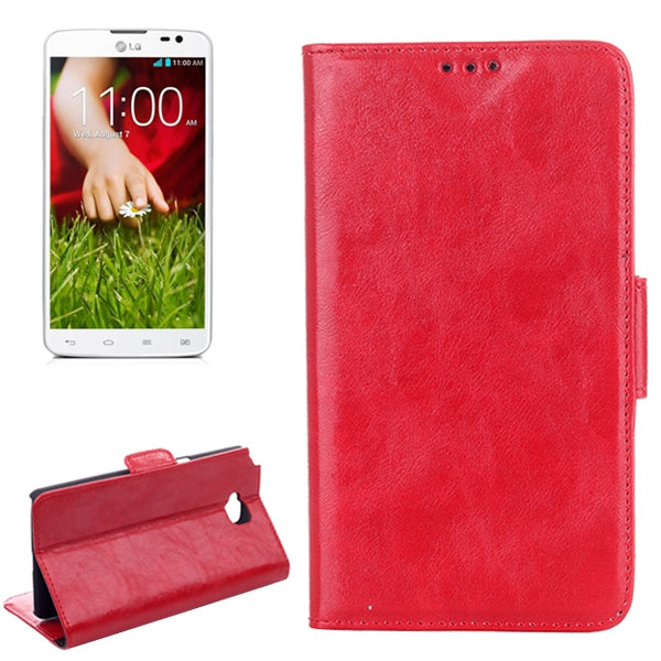 Oil Leather Case with Credit Card Slot & Holder for LG G Pro Lite Dual / D686