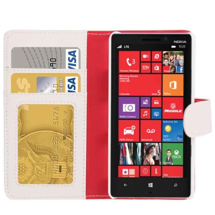 Litchi Texture Leather Case with Credit Card Slots & Holder for Nokia Lumia 929  (White)