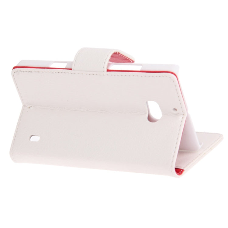 Litchi Texture Leather Case with Credit Card Slots & Holder for Nokia Lumia 929  (White)