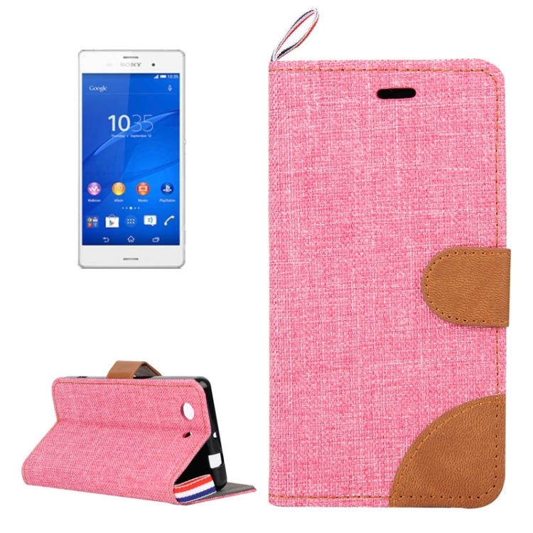 Denim Texture Horizontal Flip Leather Case with Card Slots & Holder & Lanyard for Sony Xperia Z3 Compact / Z3 mini