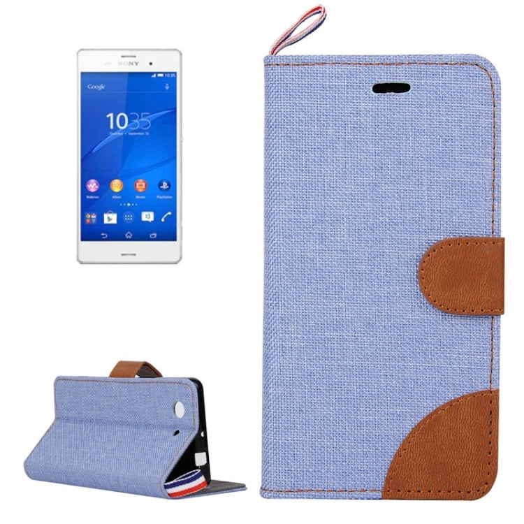 Denim Texture Horizontal Flip Leather Case with Card Slots & Holder & Lanyard for Sony Xperia Z3 Compact / Z3 mini
