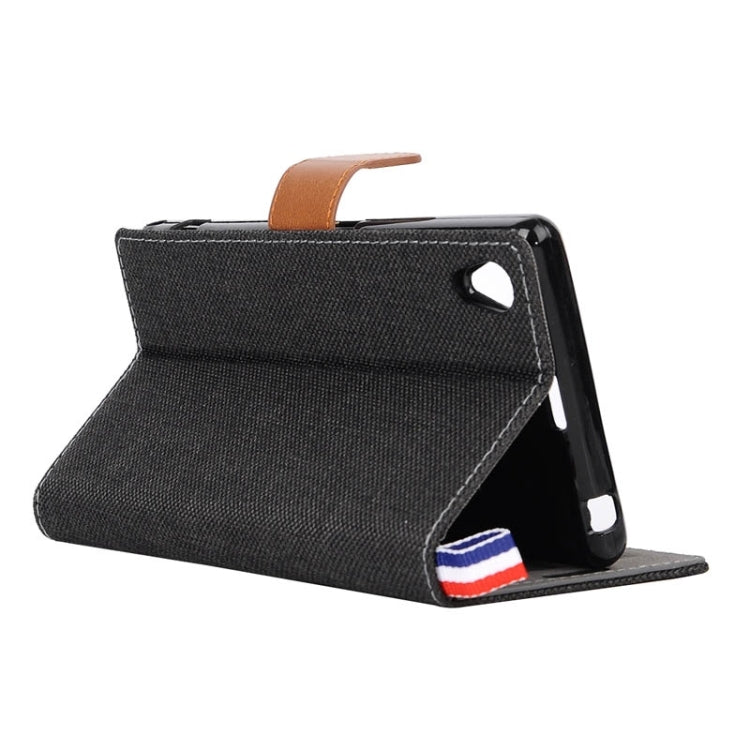 Denim Texture Horizontal Flip Leather Case with Card Slots & Holder & Lanyard for Sony Xperia Z1 / L39H