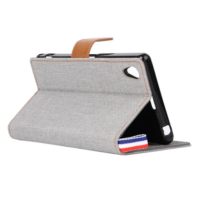 Denim Texture Horizontal Flip Leather Case with Card Slots & Holder & Lanyard for Sony Xperia Z1 / L39H