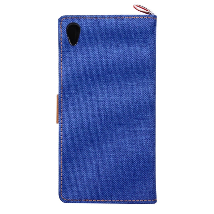 Denim Texture Horizontal Flip Leather Case with Card Slots & Holder & Lanyard for Sony Xperia Z1 / L39H