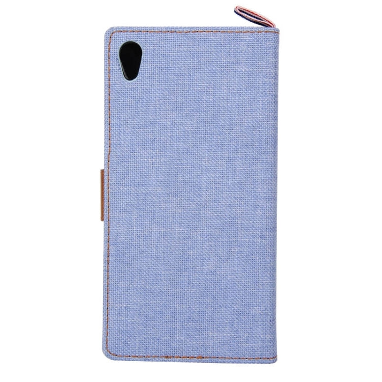Denim Texture Horizontal Flip Leather Case with Card Slots & Holder & Lanyard for Sony Xperia Z1 / L39H