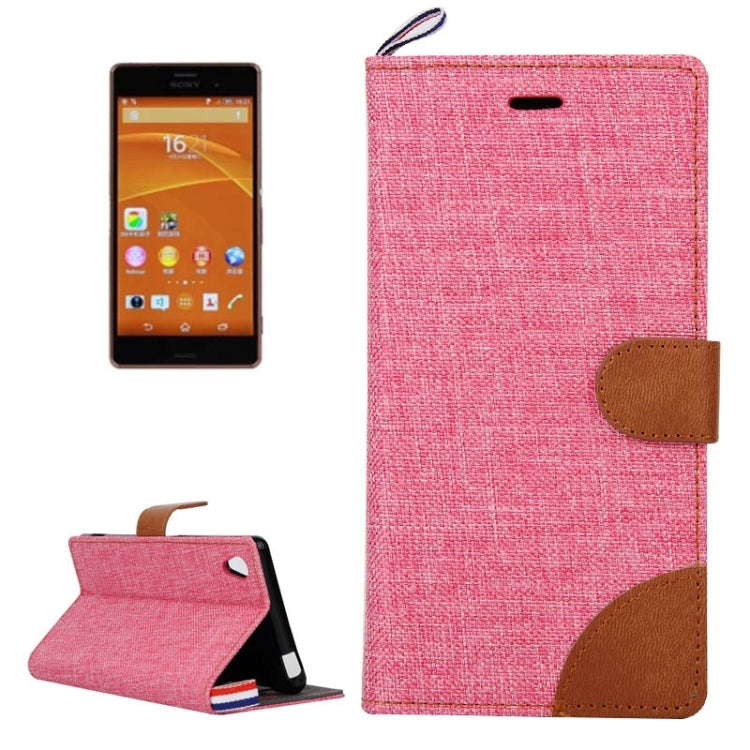 Denim Texture Horizontal Flip Leather Case with Card Slots & Holder & Lanyard for Sony Xperia Z3