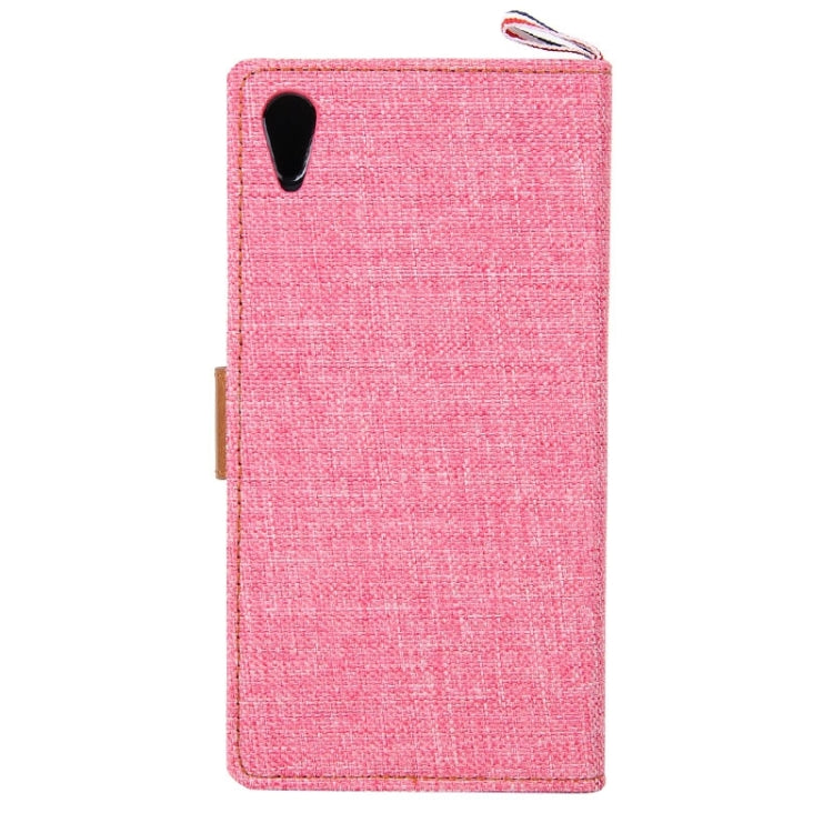 Denim Texture Horizontal Flip Leather Case with Card Slots & Holder & Lanyard for Sony Xperia Z3+
