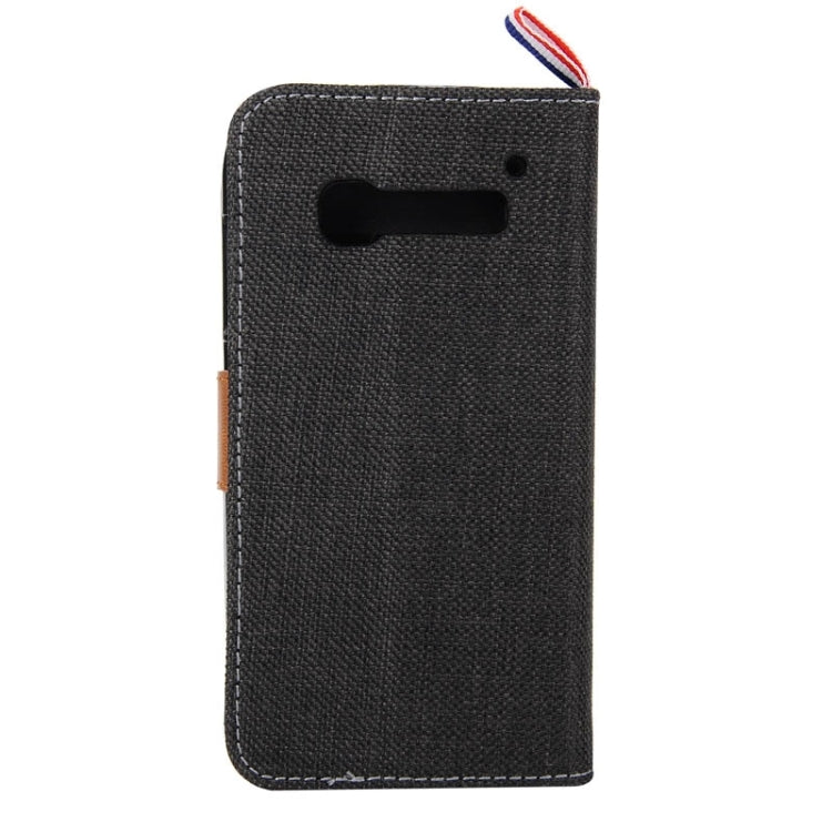 Denim Texture Horizontal Flip Leather Case with Card Slots & Holder & Lanyard for Alcatel One Touch Pop C5