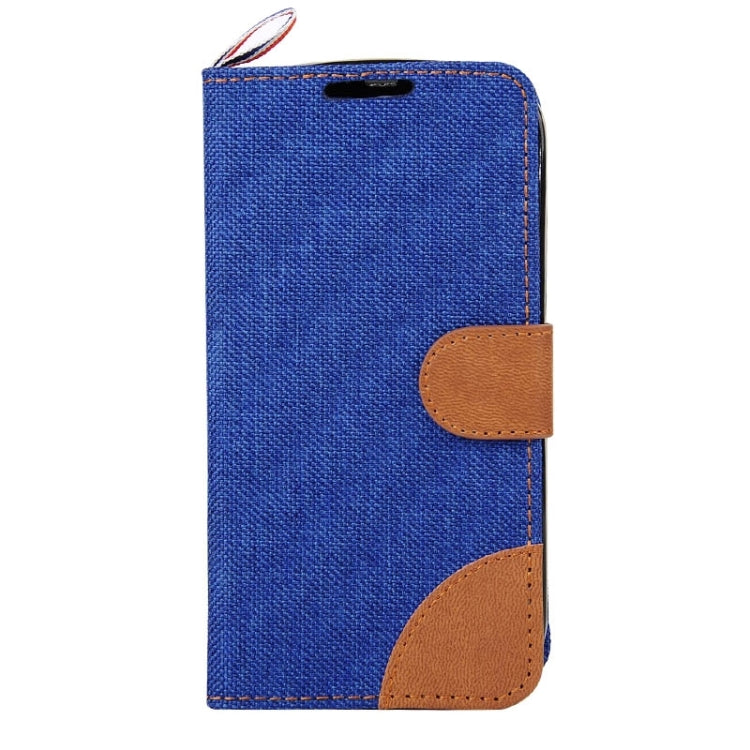 Denim Texture Horizontal Flip Leather Case with Card Slots & Holder & Lanyard for Alcatel One Touch Pop C5