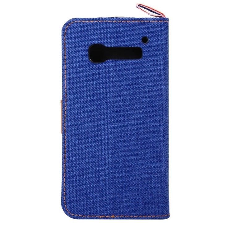 Denim Texture Horizontal Flip Leather Case with Card Slots & Holder & Lanyard for Alcatel One Touch Pop C5