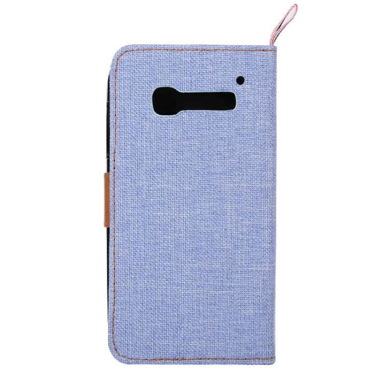 Denim Texture Horizontal Flip Leather Case with Card Slots & Holder & Lanyard for Alcatel One Touch Pop C5