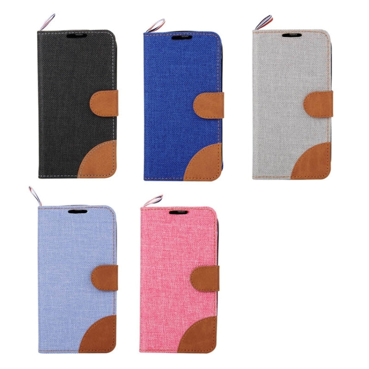 Denim Texture Horizontal Flip Leather Case with Card Slots & Holder & Lanyard for Alcatel One Touch Pop C5