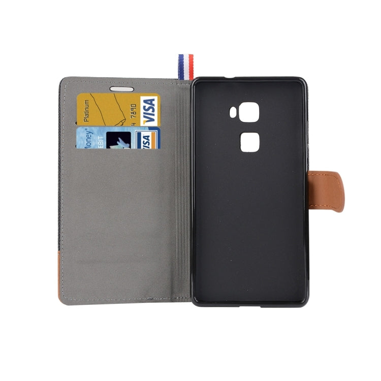 For Huawei  Mate S Denim Texture Horizontal Flip Leather Case with Magnetic Snap & Card Slots & Holder & Sling
