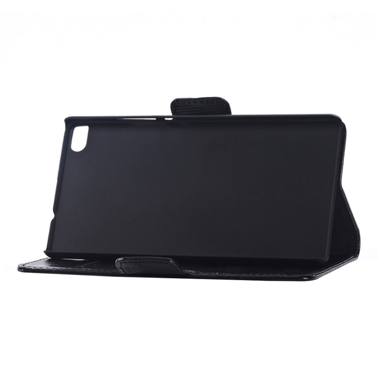 Oil Skin Texture Leather Case with Holder & Card Slots & Wallet for Huawei P8