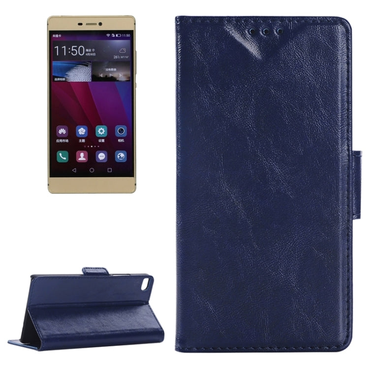 Oil Skin Texture Leather Case with Holder & Card Slots & Wallet for Huawei P8