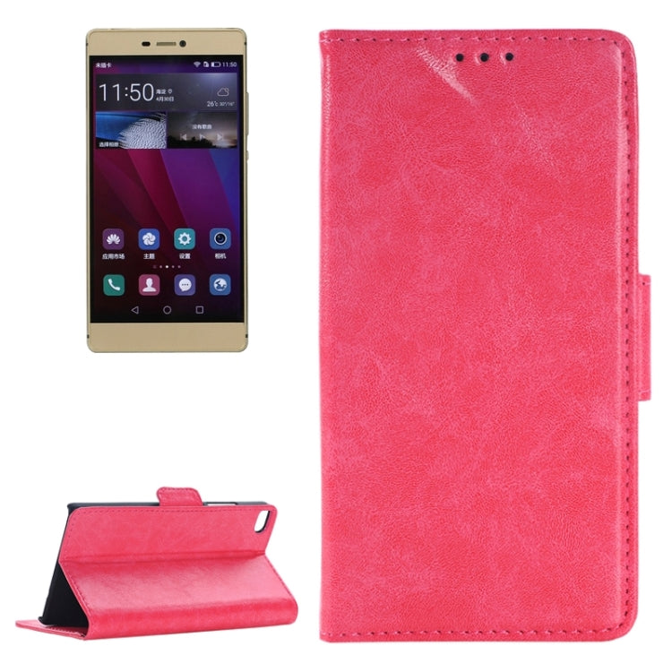 Oil Skin Texture Leather Case with Holder & Card Slots & Wallet for Huawei P8
