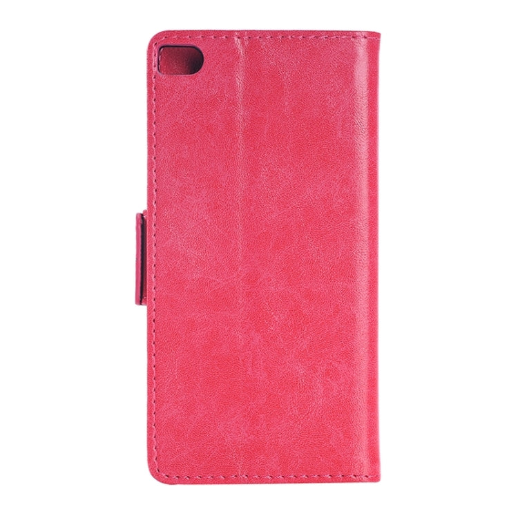 Oil Skin Texture Leather Case with Holder & Card Slots & Wallet for Huawei P8