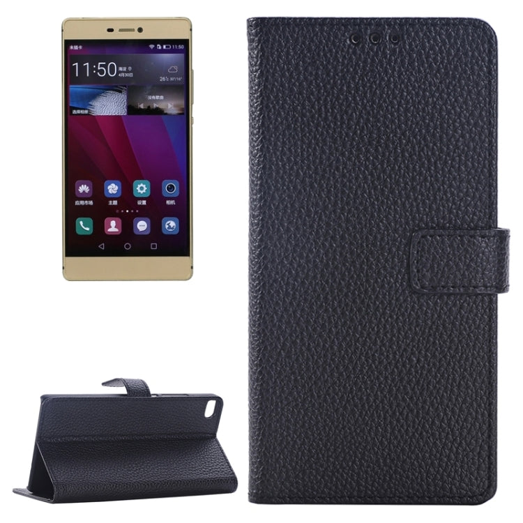 Litchi Texture Leather Case with Holder & Card Slots & Wallet for Huawei P8