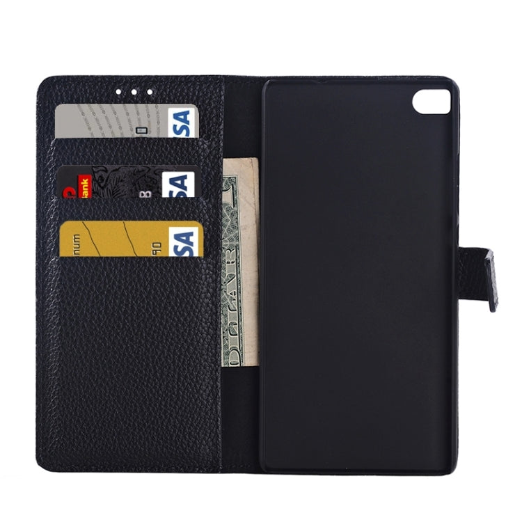 Litchi Texture Leather Case with Holder & Card Slots & Wallet for Huawei P8
