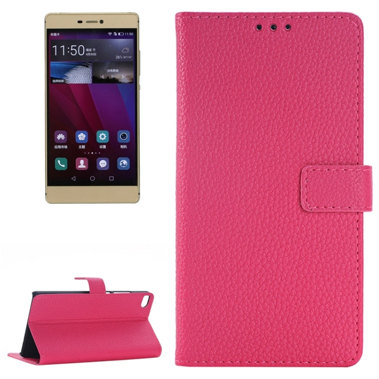 Litchi Texture Leather Case with Holder & Card Slots & Wallet for Huawei P8