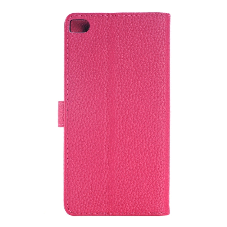 Litchi Texture Leather Case with Holder & Card Slots & Wallet for Huawei P8