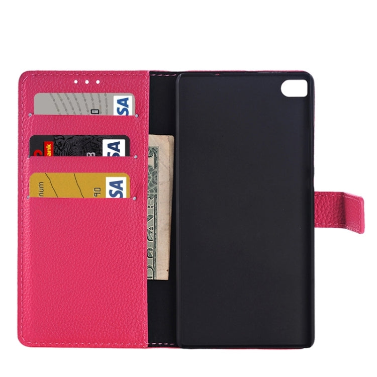 Litchi Texture Leather Case with Holder & Card Slots & Wallet for Huawei P8