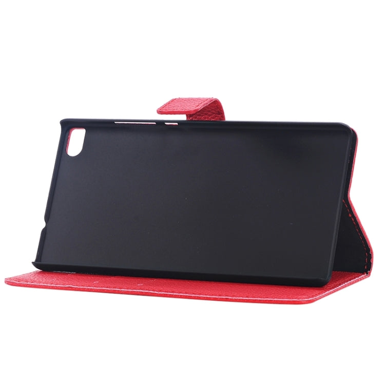 Litchi Texture Leather Case with Holder & Card Slots & Wallet for Huawei P8