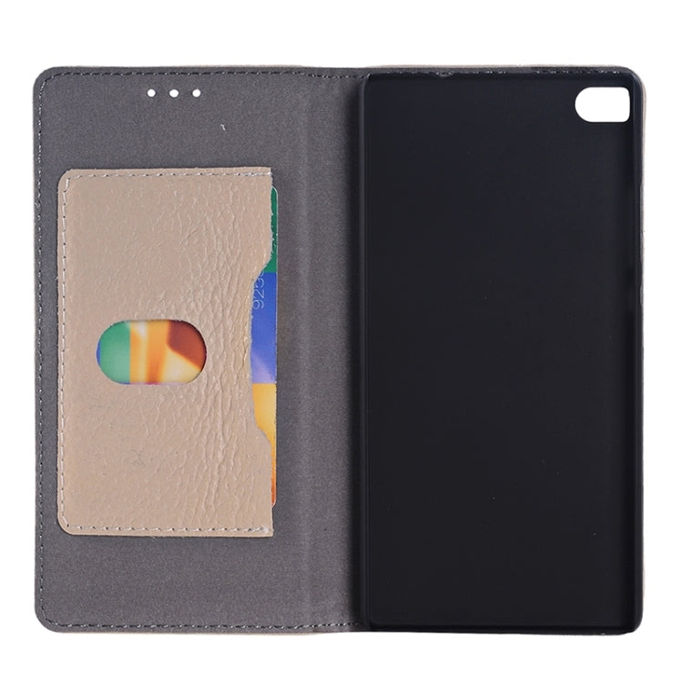 Litchi Texture Genuine Leather Case with Holder & Card Slot for Huawei P8