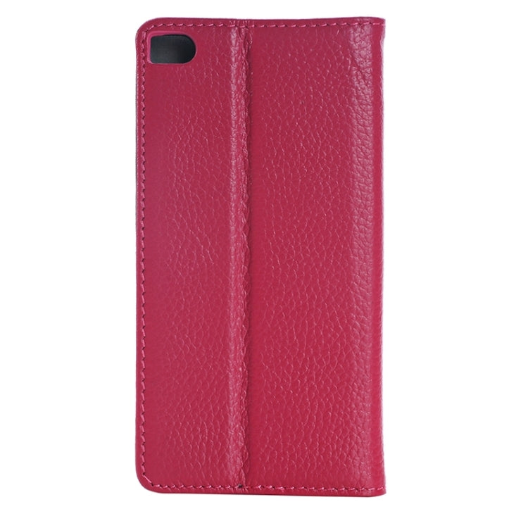 Litchi Texture Genuine Leather Case with Holder & Card Slot for Huawei P8