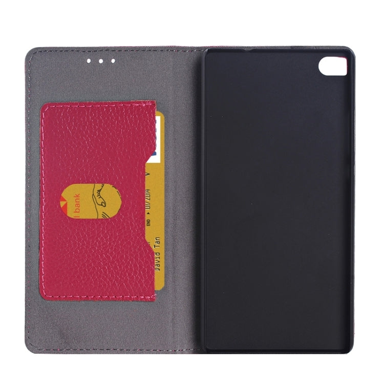 Litchi Texture Genuine Leather Case with Holder & Card Slot for Huawei P8