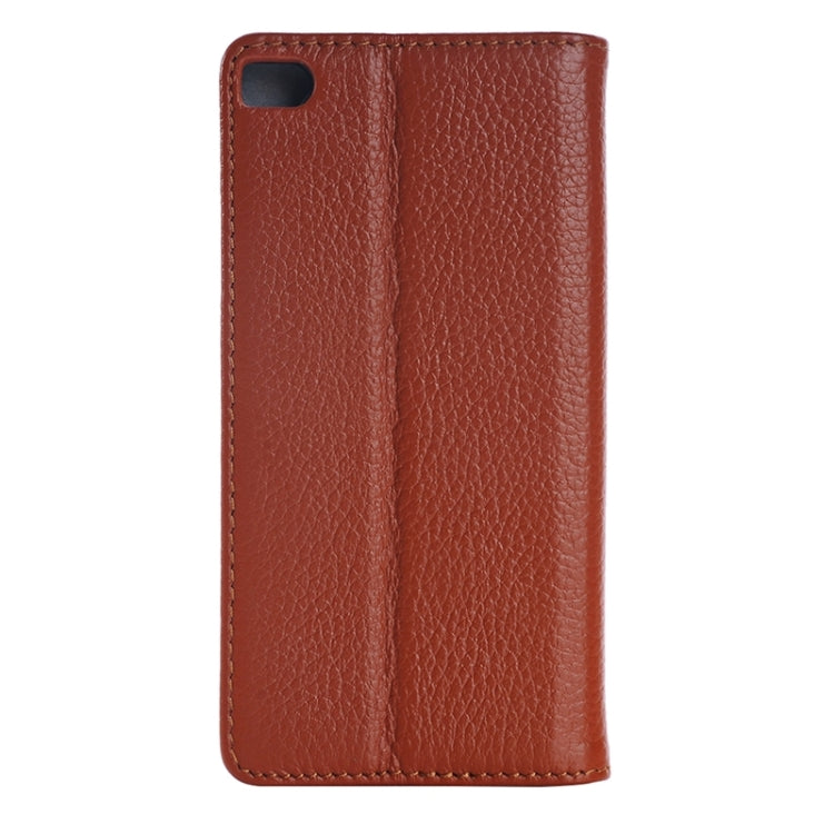 Litchi Texture Genuine Leather Case with Holder & Card Slot for Huawei P8