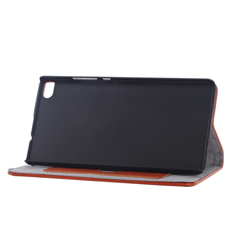 Litchi Texture Genuine Leather Case with Holder & Card Slot for Huawei P8