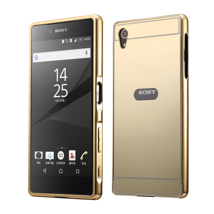 Fashionable Electroplating Push Pull Back Shell Cover + Metal Bumper Frame for Sony Xperia Z1 / L39