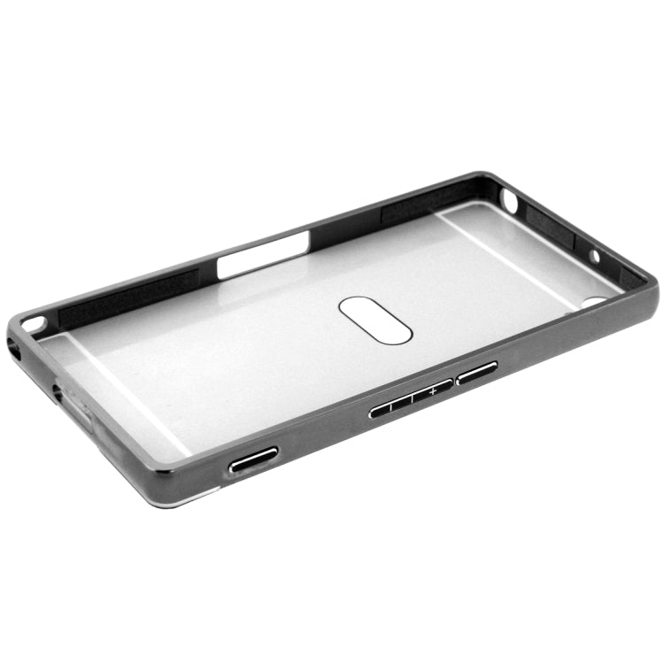 Fashionable Electroplating Mirror Push Pull Back Shell Cover + Metal Bumper Frame for Sony Xperia Z2 / L50